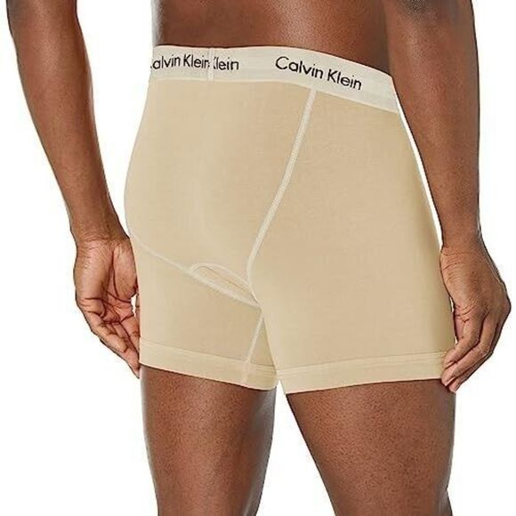Calvin Klein Men's Sz Medium Shell/Beige Cotton Stretch Mineral Dye Boxer Briefs - Picture 2 of 6